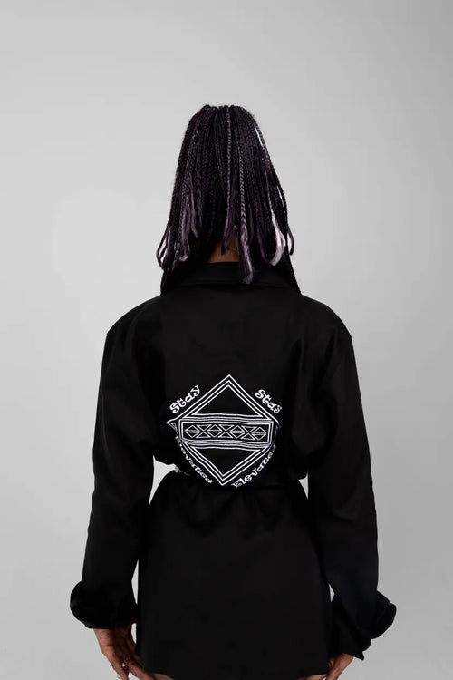 Embroidered Box Logo Long Sleeve Shirt