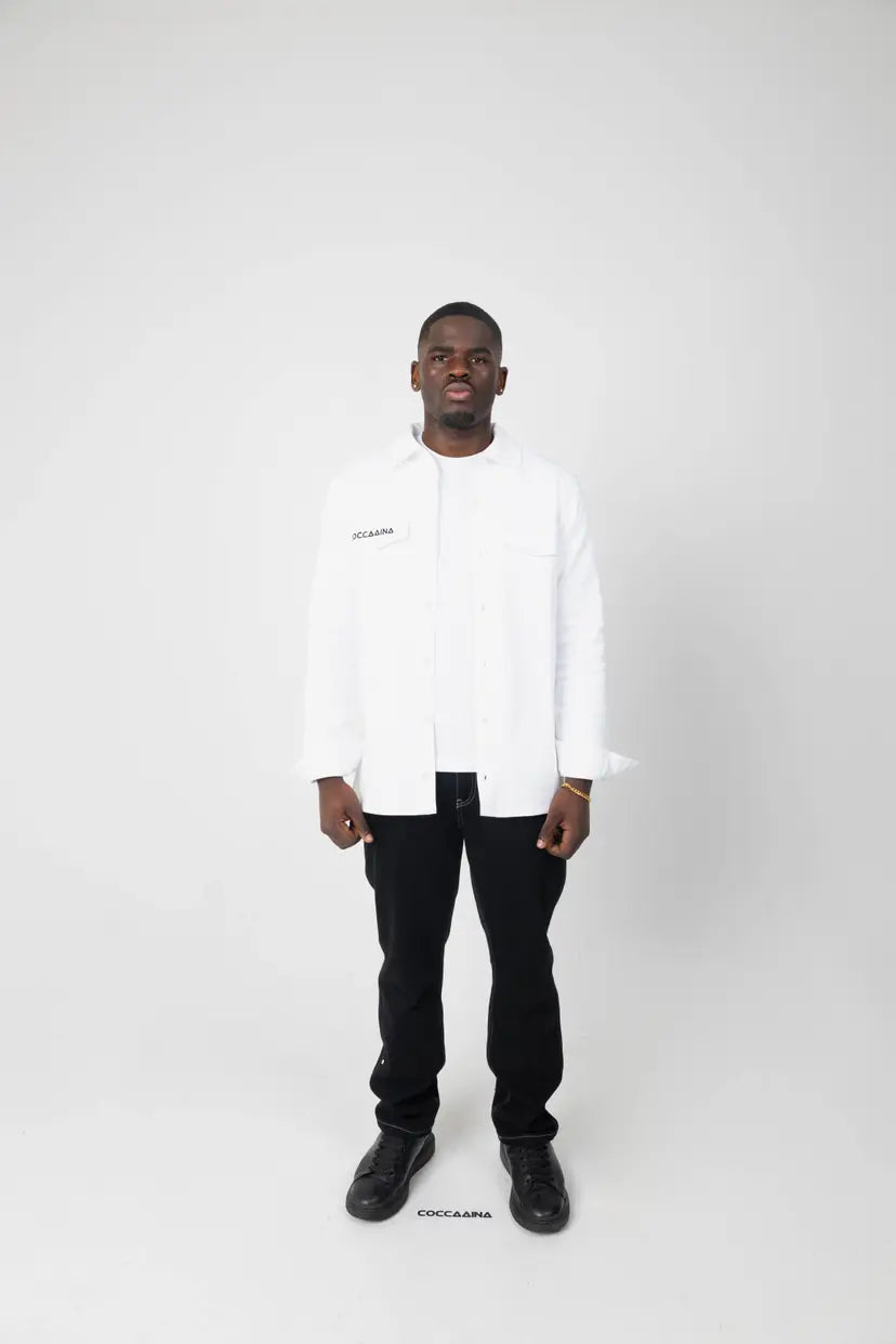 Embroidered Box Logo Long Sleeve Shirt