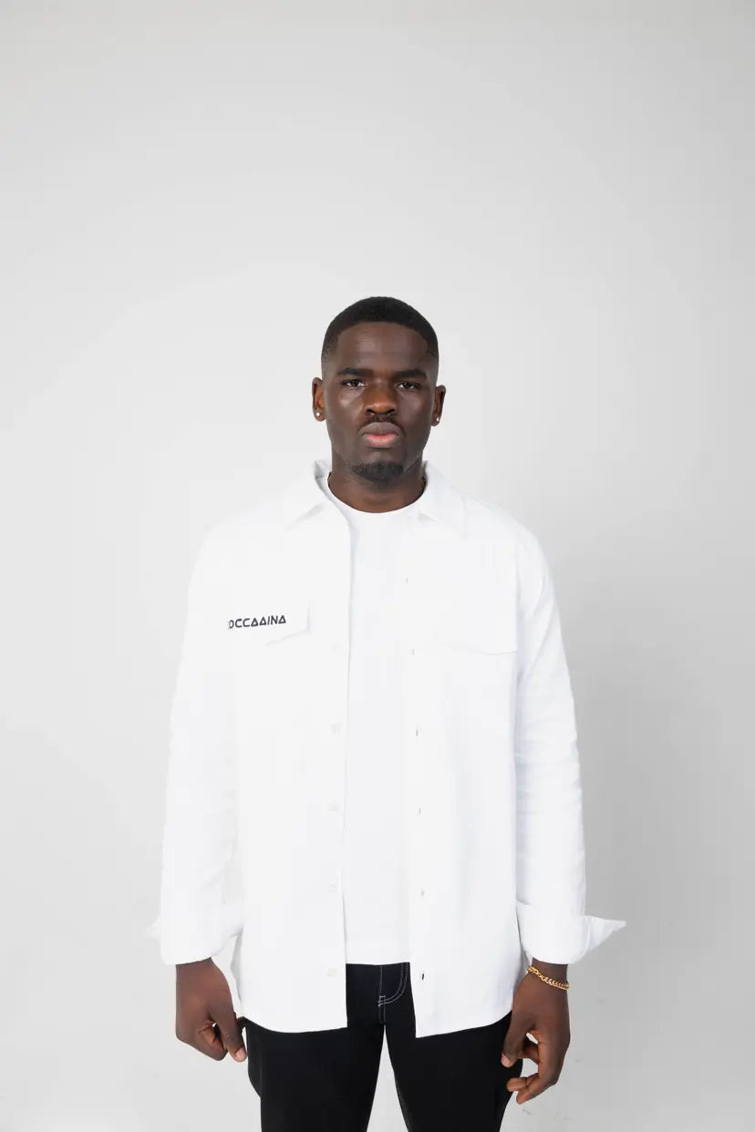 Embroidered Box Logo Long Sleeve Shirt