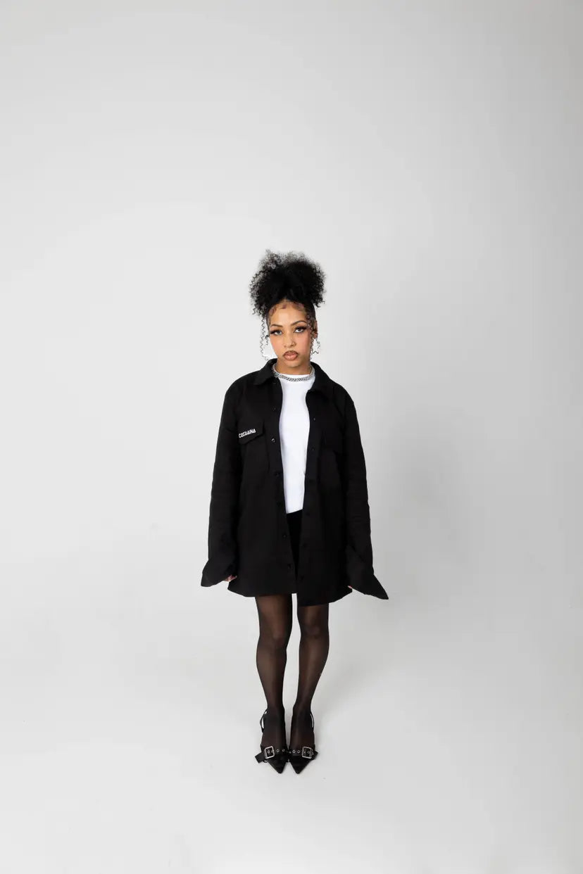Embroidered Box Logo Long Sleeve Shirt