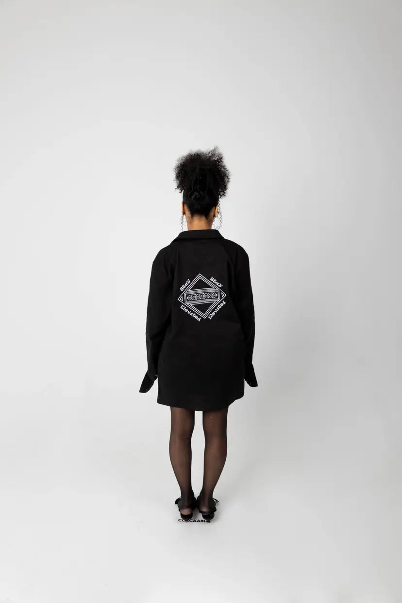 Embroidered Box Logo Long Sleeve Shirt
